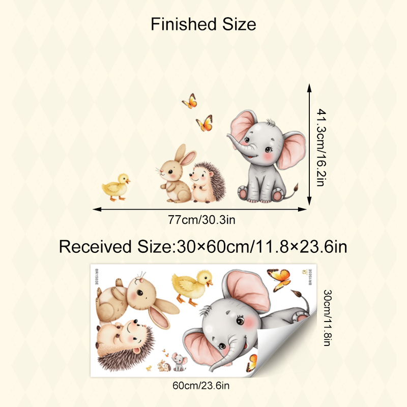 Cartoon Animal Wall Sticker -  - đánh giá và giá Home Improvement Kids